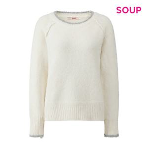 [숲]배색 엣지 라인 라운드넥 니트 S5CLK14