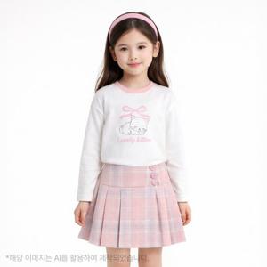 [로엠걸즈(아동)]라운드넥 그래픽 티셔츠 RGLA2611C