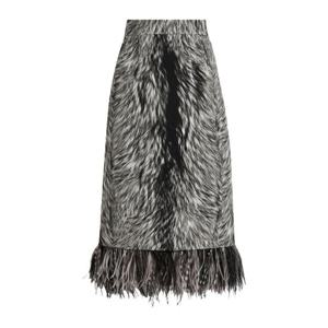 돌체앤가바나 페더 트리밍 페이크 퍼 스커트 F4C1ITFSA71