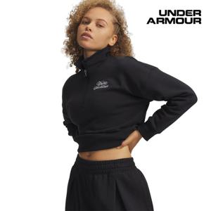 [언더아머(백)]여성 UA 라이벌 플리스 스크립트 반집업 긴팔 카라 티셔츠 6012292-001