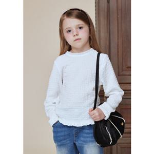 여아 화이트 밑단 프릴 티블라우스 BA12BL01WT PG