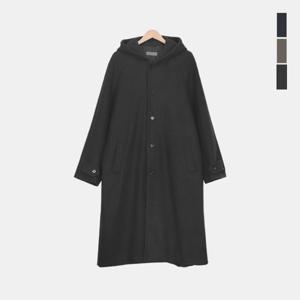 스콰즈 남성 데일리 코트 레글런 울혼방 후드 롱코트 SAZ002