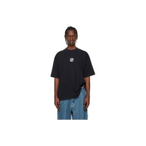 베트멍 티셔츠 블랙 바이커 크로스 로고 티셔츠 261669M213028