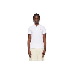 몽클레어 폴로셔츠 화이트 코튼 피케 폴로 셔츠 261111M212008