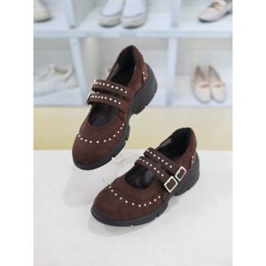 [블리아르]심플 밴딩 스터드 통굽 로퍼 스니커즈 5cm BLMD501125