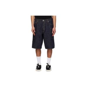겐조 반바지 네이비 겐조 파리 카고 멍키 핏 데님 쇼츠 261387M193002
