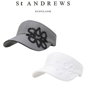 [세인트 앤드류스] 여성 별 로고 프릴 자수 썬바이저(821F1CP052)