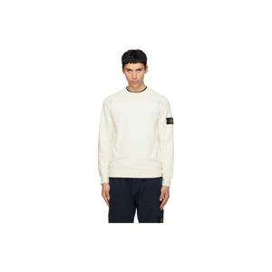 스톤아일랜드 스웨트셔츠 오프 화이트 6100060 오가닉 코튼 플리스 스웨트셔츠 261828M204005