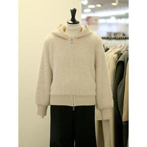 메종블랑쉬 세이브존03 날개사 퍼 후드 집업 니트 가디건 AGM254JJPB03A