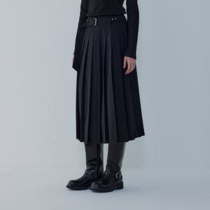 [보브]스트레치 벨티드 플리츠 스커트7156135002