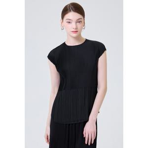 [요이츠](택가 138000원)[요이츠] 볼륨 반소매 플레어 플리츠 블라우스_YI06WQPBL02