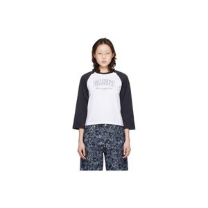 가니 티셔츠 화이트   블랙 베이스볼 베이직 저지 티셔츠 261144F110022