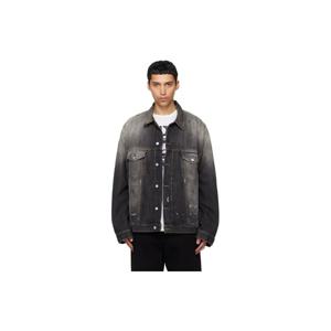 아크네 청자켓 블랙 오버사이즈 데님 재킷 252129M177009