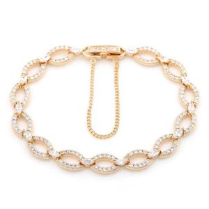 14K GP 큐빅 볼드 체인 골드 패션 팔찌