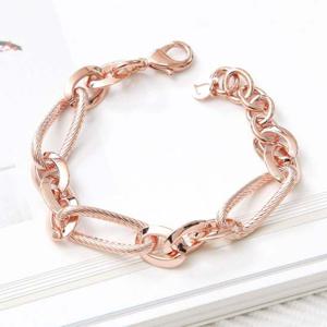 14kgp 로즈골드 꼬임 볼드 라운드 체인 패션 팔찌