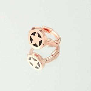 14K 금침 로즈골드 블랙 포인트 별 귀찌 링피어싱