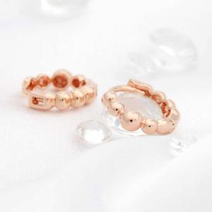 14K 금침 일라 로즈골드 볼 원터치 링 귀걸이