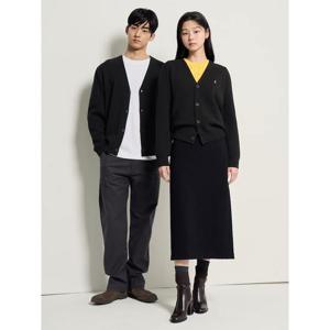 [신상5%OFF][빈폴멘] [Essential] 남녀공용 코튼 베럴비 카디건 - 블랙 (BC615AE105)