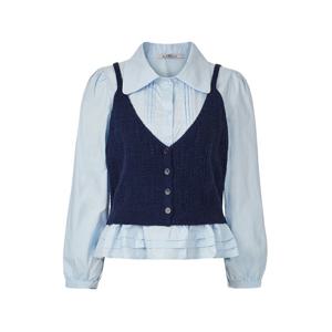 [포커스][2SET]핀턱 프릴 블라우스+조끼 PBBF6S1BL5111