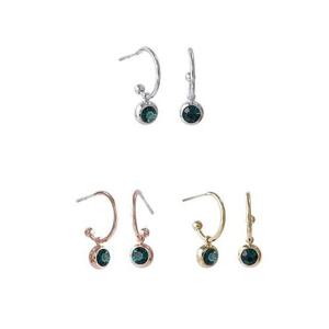 E367 4mm 에메랄드 오스트리아 크리스탈 귀걸이