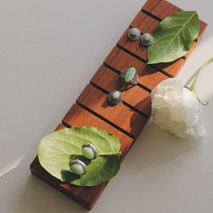 바이데이지 카보숑 비취 실버 반지 Br0371