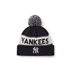MLB키즈모자 IQC 7ABNV0146-50BKS 프리미엄 바시티 컬러블럭 폼폼 비니 뉴욕양키스