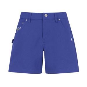 파리게이츠골프반바지 NQC 521E1PNA32_BL 여성 배색 스마일 로고 자수 쇼츠