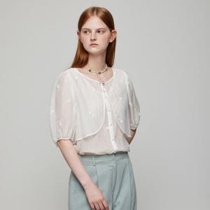 [듀엘]부클 플라워 레이어드 블라우스(D252MSC044)