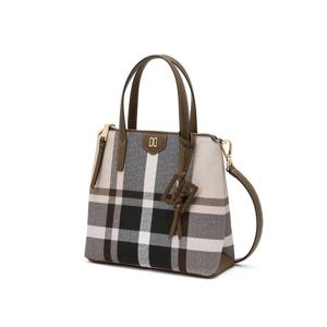 [닥스ACC]베이지 체크 가죽 토트백 DCBA6E711