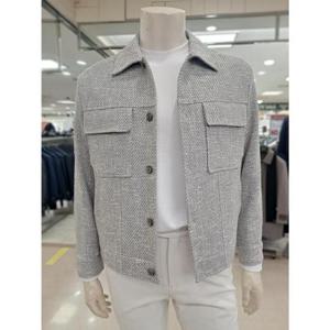 바쏘옴므 세이브존05 라이트그레이면혼방블루종기본카라점퍼 WSZ1JS10AGR