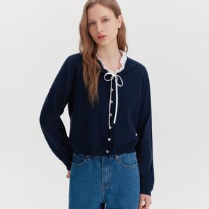 [마리끌레르] [정가89,000원] 셔링 버튼 라운드 가디건(MAGAKC14MNY)