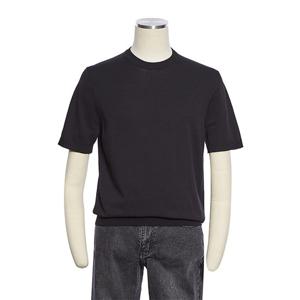 [레노마캐주얼]26 S/S 시즌 남성티셔츠 반팔 면폴리 라운드 니트 티셔츠(블랙) RRFPKT55B