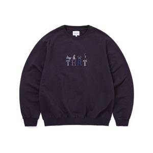 디스이즈네버댓 THISISNEVERTHAT THAT Embroidered Crewneck Dark Purple TN253TSWCW06DPP 350944
