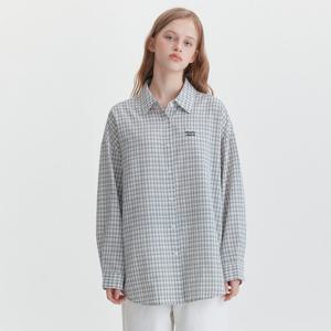 [마리끌레르] [정가89,000원] 베이직 로고 오버핏 미니 체크 셔츠(MAGASH03MSB)