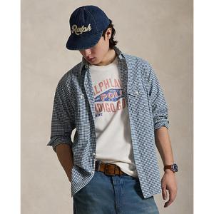 폴로 랄프 로렌 남성 클래식핏 인디고 깅엄 워크셔츠(MNPOWOV16824993101)