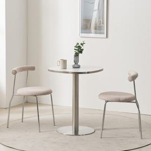 마리메종 마테 600 모던 실버엣지 라운드사각 테이블 식탁세트_착불