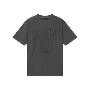 [엔비에이]MARIOGSW 피그먼트 패치워크 반팔 티셔츠(N252TS123P) DARK GREY