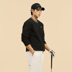 챌린저 남성 에센셜 라운드넥 맨투맨 윈드브레이커 우븐탑 블랙 CHE1MWT1902BK