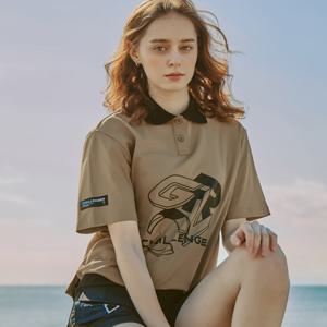 챌린저 CLGR 썸머쿨링소재 여성 오버핏 반팔티셔츠 카키베이지 CHD2WST0634KB