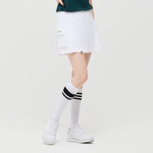 챌린저 여성 에센셜 폴리스판 카고포켓 플리츠 큐롯 화이트 CHE2WSK2962WH