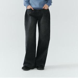 잠뱅이 HC09 유니) 블랙 밴드 사이드턱 릴랙스드 와이드핏 AQ1DLG133 LG183