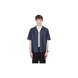 26 SS 드리스반노튼 남성 네이비 데님 셔츠 261358M192001