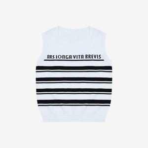 베스띠벨리 세이브존04 스트라이프 슬리브리스 니트 BKUCE29080