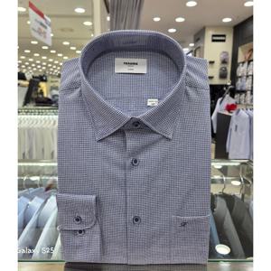 [레노마셔츠]시어서커 깅엄체크 일반핏 긴소매RQSSG1431NY_GN