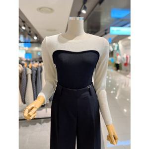 ab.fz 배색 뷔스티에 레이어드 골지 니트 (ABXA2HW32D) US