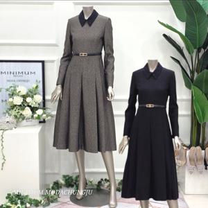 [미니멈]MD 카라 플리츠 원피스  MD MMYDAWO0220BK