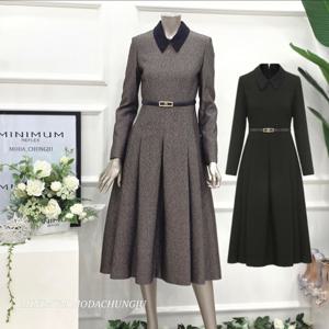 [미니멈]MD 카라 플리츠 원피스  MD MYDAWO0220BK1