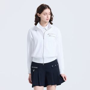 챌린저 여성 지퍼 포인트 하이넥 블루종 자켓 화이트 CHF1WJK6502WH