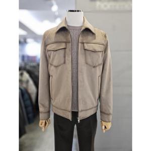 바쏘옴므 세이브존03 바쏘옴므 남성 점퍼 베이지 비건 스웨이드 블루종 WSAQA5UA20A