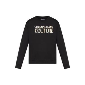 26 SS 베르사체 진스 꾸뛰르 로고 프린트 크루넥라인 코튼 스웨트셔츠 블랙 79GAIT05CF01T